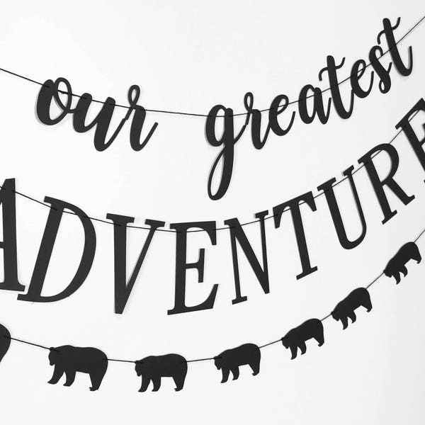 Our Greatest Adventure Baby Shower in Custom Colors | Adventure awaits Baby Shower Decorations |