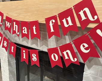 Personalized Oh What Fun Birthday Banner in Custom Colors | Oh what fun 1st Birthday Banner