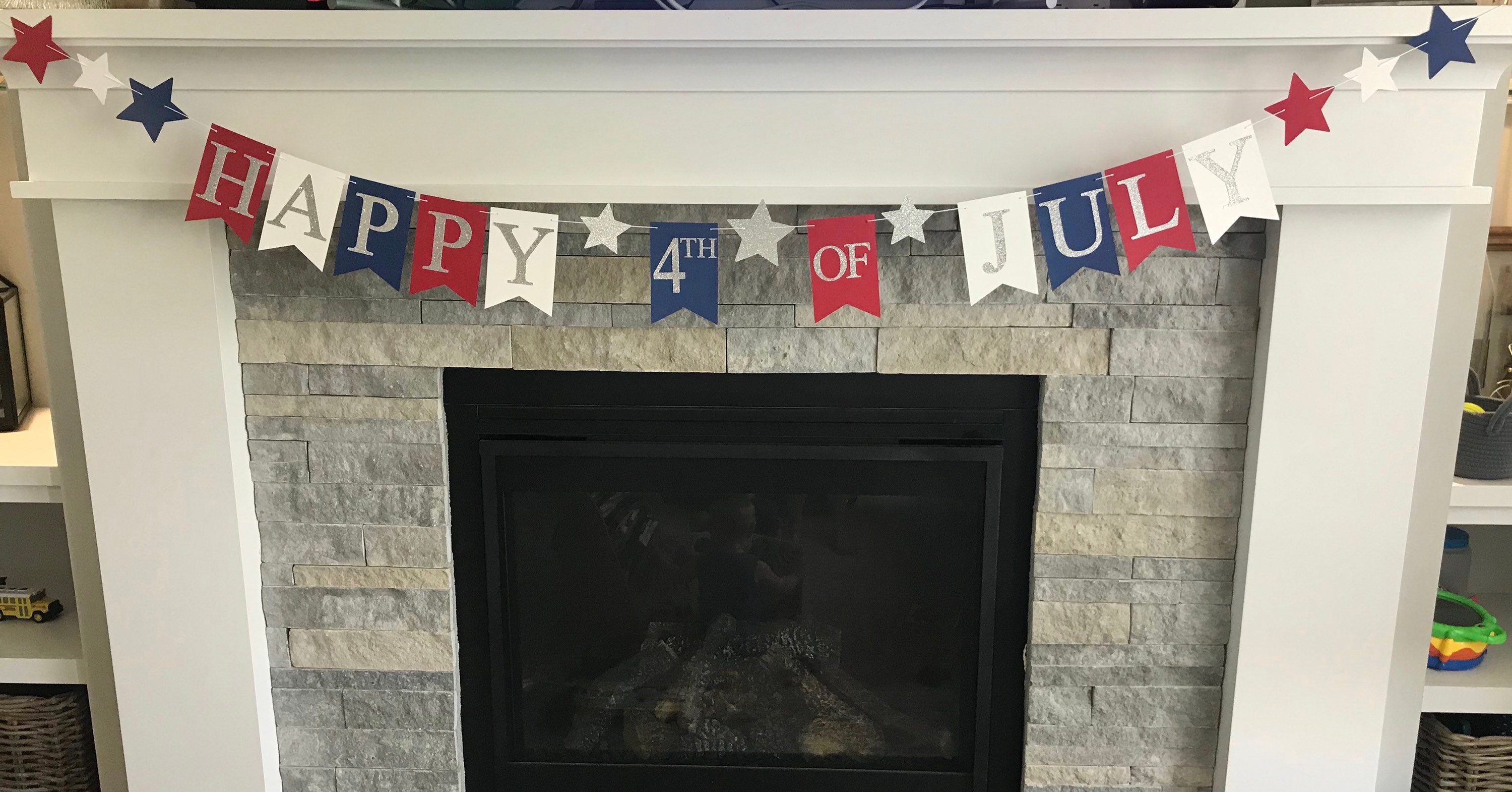 Happy 4Th Of July Banner| Red, White, & Blue Party Decorations