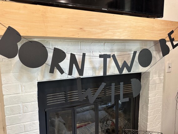 Born Two Be Wild Banner in Custom Colors | Safari Jungle 2nd Birthday Party