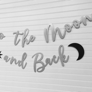 Two the Moon and Back Banner Two the Moon and Back Party 2nd Birthday Party Decorations Moon Party image 3