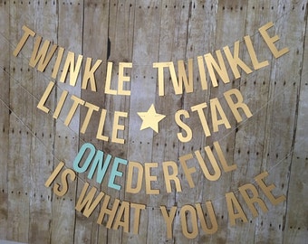 Twinkle Twinkle Little Star Onederful Is What You Are Banner | One Year Old Banner | Twinkle Twinkle Banner | ONEderful Banne