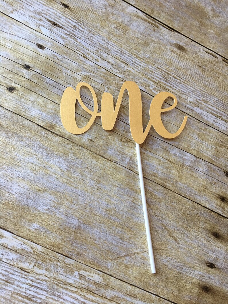 One Cake Topper Cardstock Paper Cake Topper First Birthday Etsy
