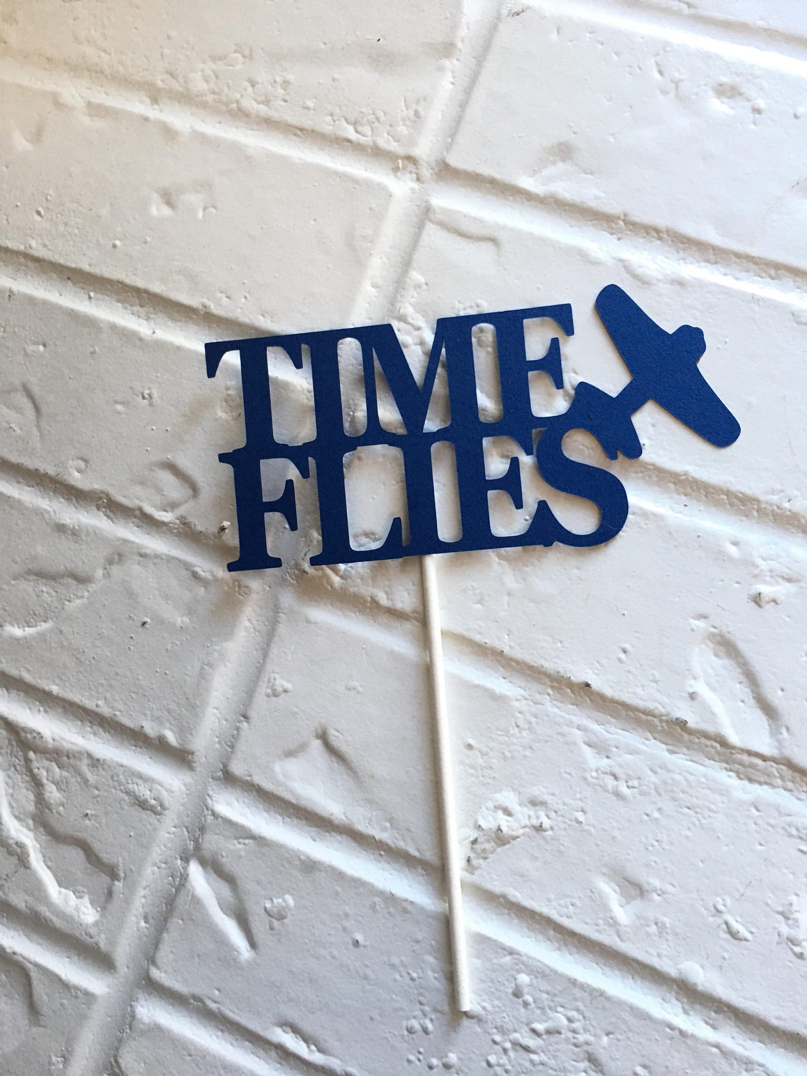 Time Flies Cake Topper Cardstock Paper Cake Topper Time Etsy