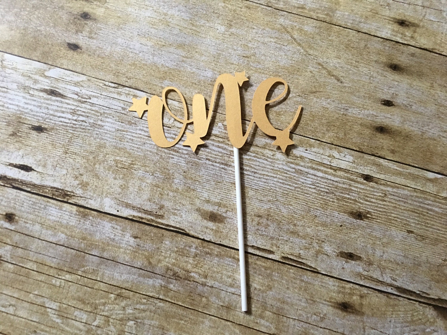 Star One Cake Topper Cardstock Paper Cake Topper Star Etsy