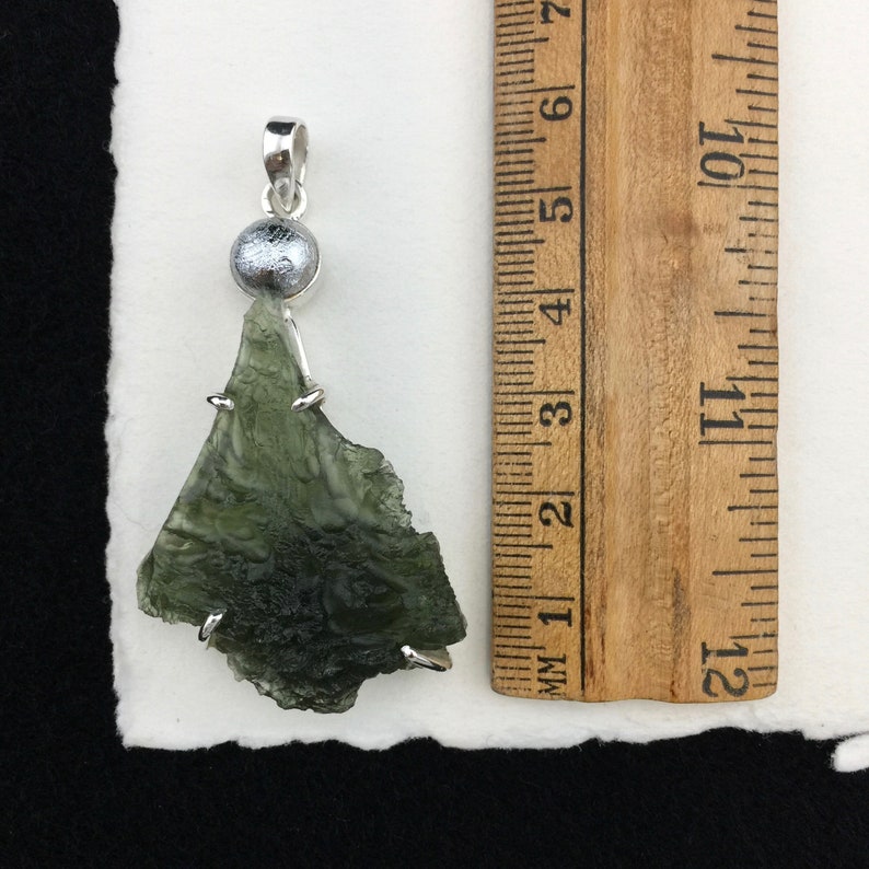 0-16 The Titan Pendant of Moldavite and Meteorite Strength and Beauty