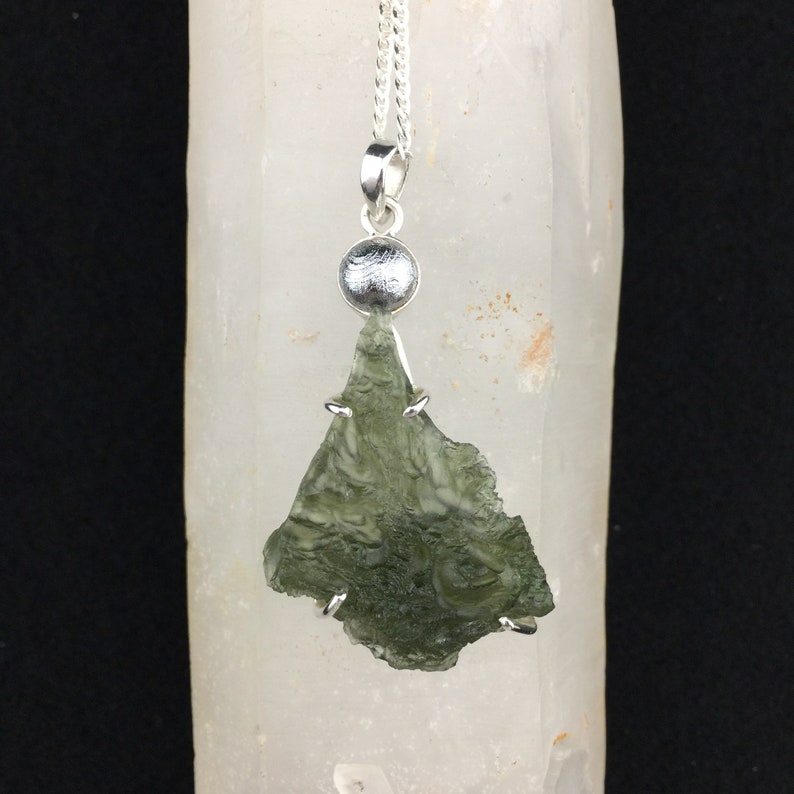 0-16 The Titan Pendant of Moldavite and Meteorite Strength and Beauty