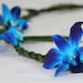 Hawaiian Lei 'Ti Leaf with Orchid Blue' - Choose Your Delivery Date! - Fresh Flower Lei Hawaiian Lei Ti Leaf Lei for Men Graduation Wedding 