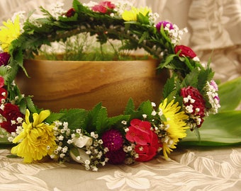Fresh Haku Lei - Flower Crown - Fresh Flower Crown shipped from Hawaii! - Choose Your Delivery Date! - Weddings Graduation Lei Haku Crown