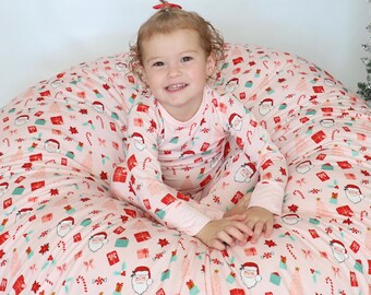 Pink Santa Dream Blanket - Pink Santa Bamboo Blanket - Girl Bamboo bed blanket - Bamboo Throw Girl -  Bamboo