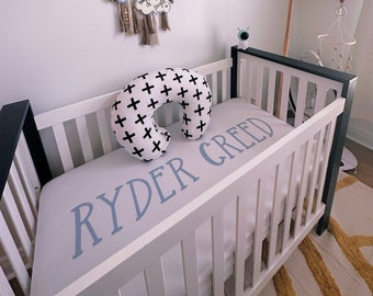 Personalized Crib Sheet - Baby Crib Sheet - Gender Neutral Crib Sheet - Personalized Nursery Bedding - Monogram Crib Sheet - Crib Sheet