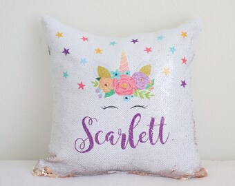 Flip Sequins Pillow - Flip Pillow - Unicorn Flip Sequins Pillow - Flip Pillow - Sequins Pillows -  Bedroom Pillow - Personalized Pillow