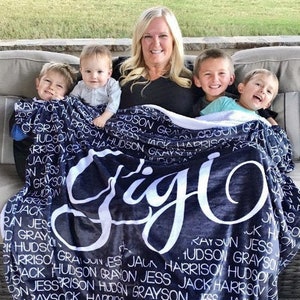 Personalized Grandparent Blanket - Personalized Grandma Blanket - Grandparent Gift - Grandkid Blanket - Gifts for Grandma - Grandma Gift