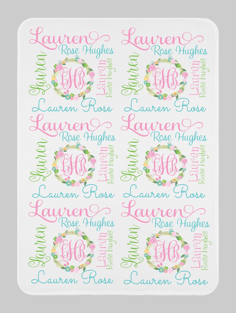 monogram baby blanket etsy