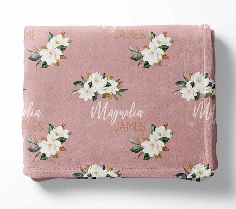 Magnolia Blanket Magnolia Baby Name Blanket Magnolia Etsy