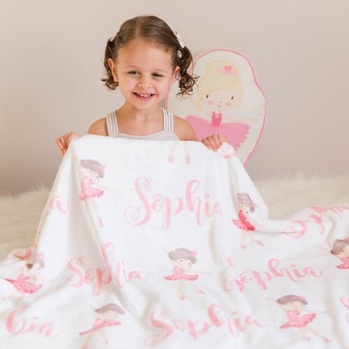 Ballerina Blanket Pink Sherpa Blanket Gift for Dancer Dance Blanket