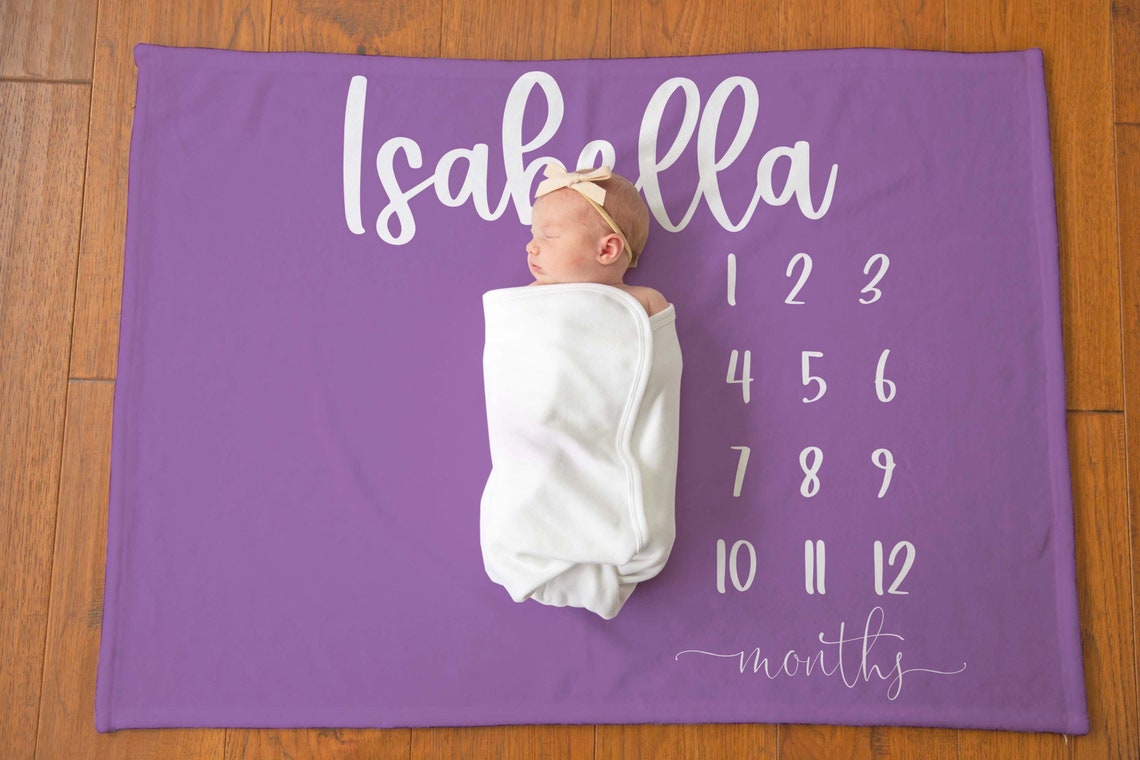 Milestone Blanket Monthly Baby Blanket Month Baby Blanket Etsy