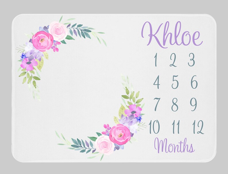 blanket with months for baby