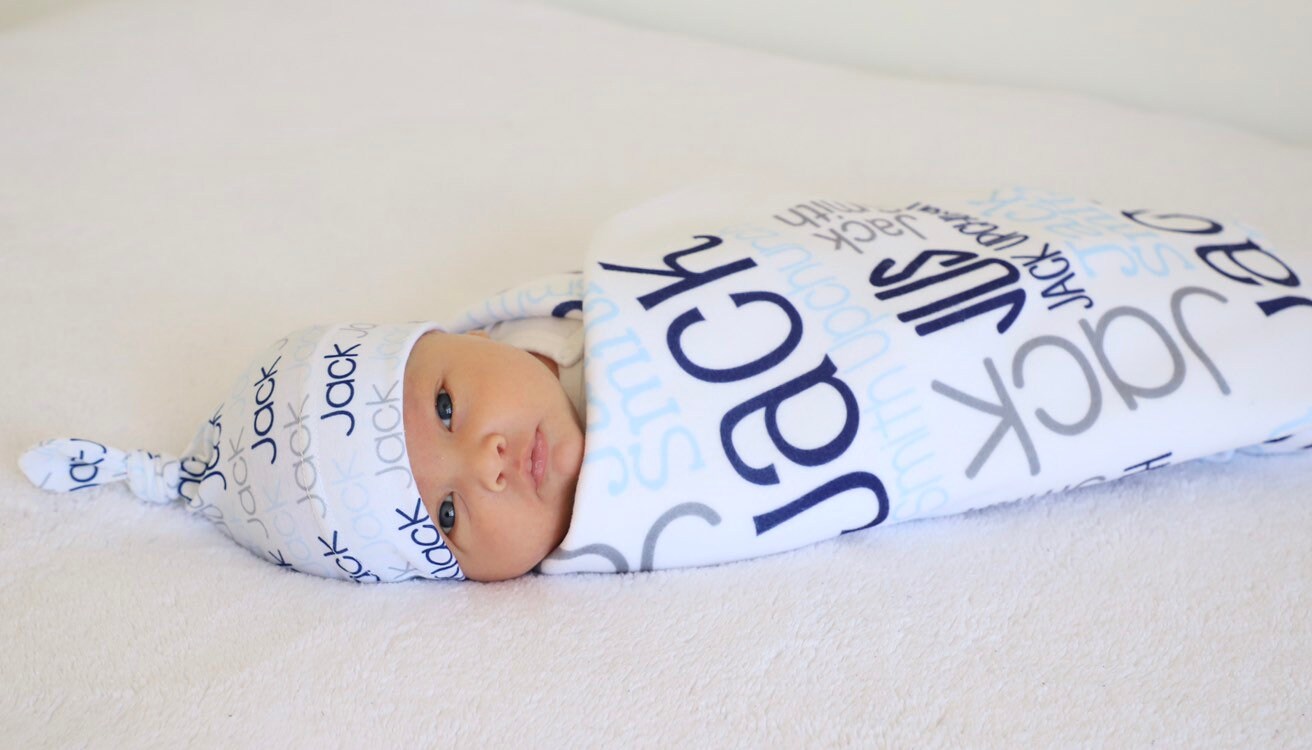 Name Blanket - Baby Boy Name Blanket - Monogram Baby Blanket- Boy Bla…
