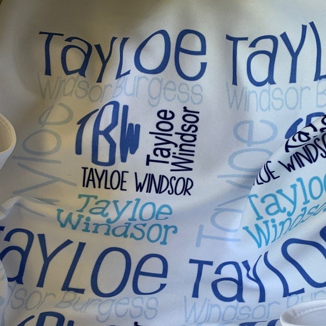 Monogram Baby Blanket- Boy Blanket- Personalized Baby Blanket- Swaddle Receiving Blanket- Baby Shower Gift