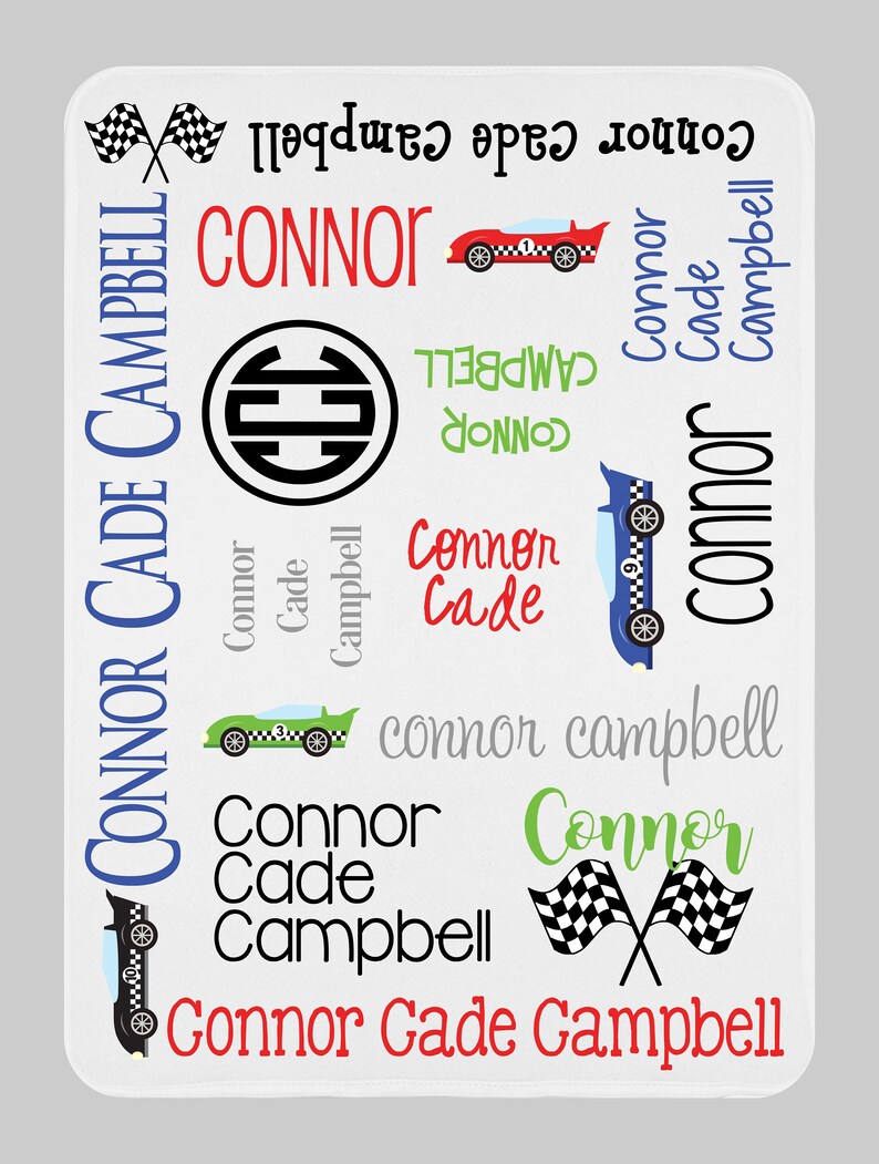 Race Car Personalized Blanket Race Cars Blanket Etsy