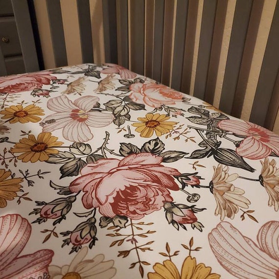 vintage floral cot sheet