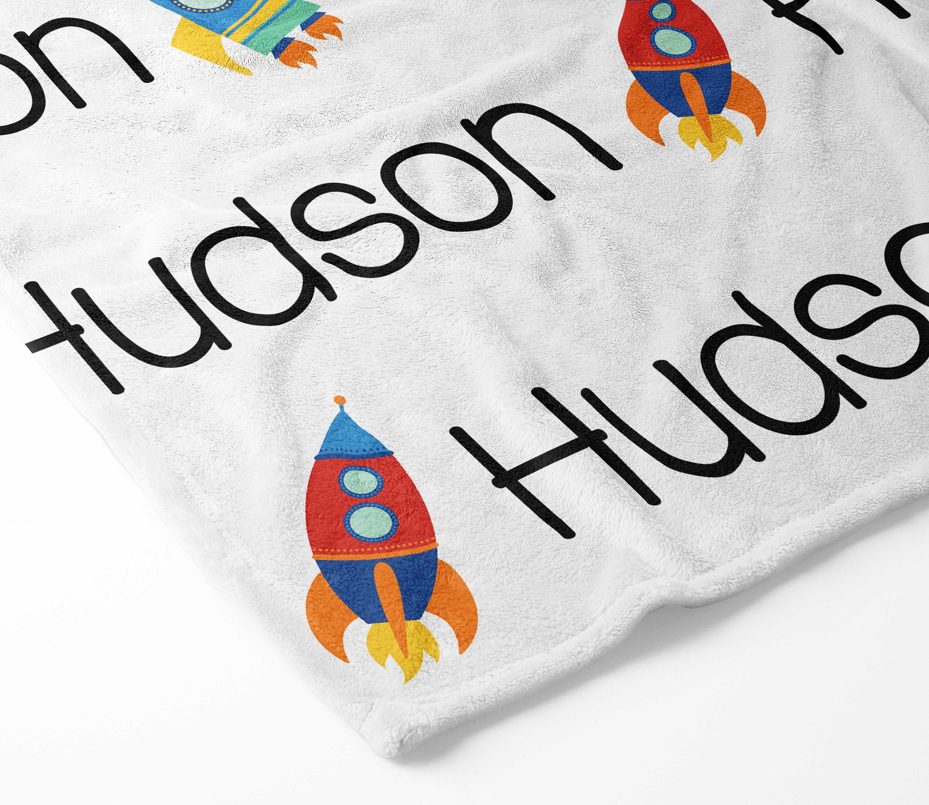 Rocket Ship Blanket Space Blanket Kids Personalized Etsy