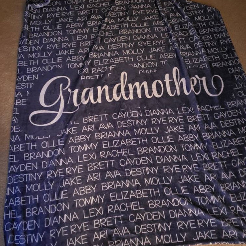 Personalized Grandparent Blanket Personalized Grandma Etsy