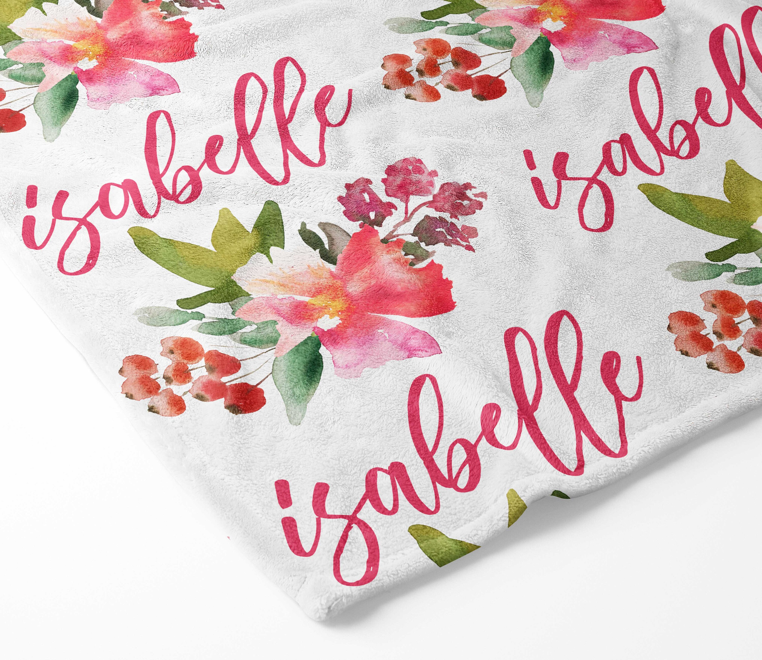 Floral Baby Blanket Personalized Baby Blanket Monogram Etsy UK