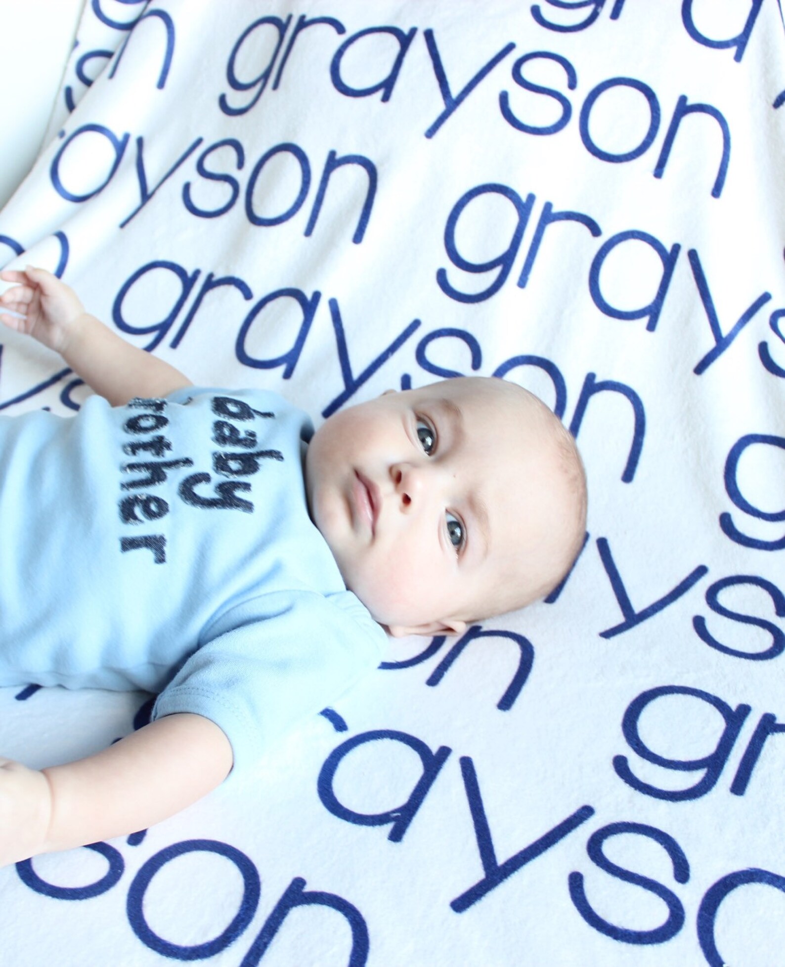 Personalized Baby Blanket Monogram Baby Blanket Swaddle Etsy