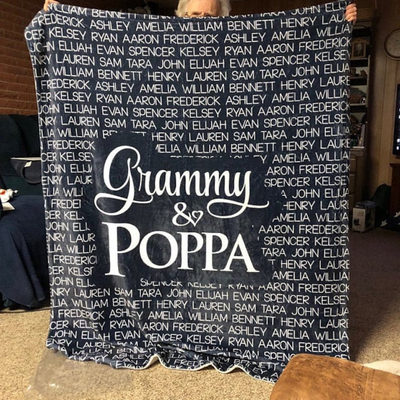 Personalized Grandparent Blanket Personalized Grandma Etsy
