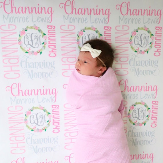 Girl Baby Blanket Name Blanket Personalized Baby Blanket Coming