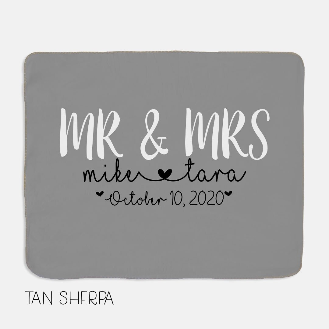 Personalized Wedding Blanket Personalized Mrs and Mr Blanket Wedding