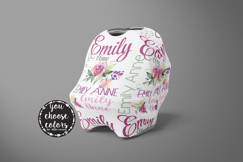 Personalized Baby Car Seat Cover Name Car Seat Cover Etsy