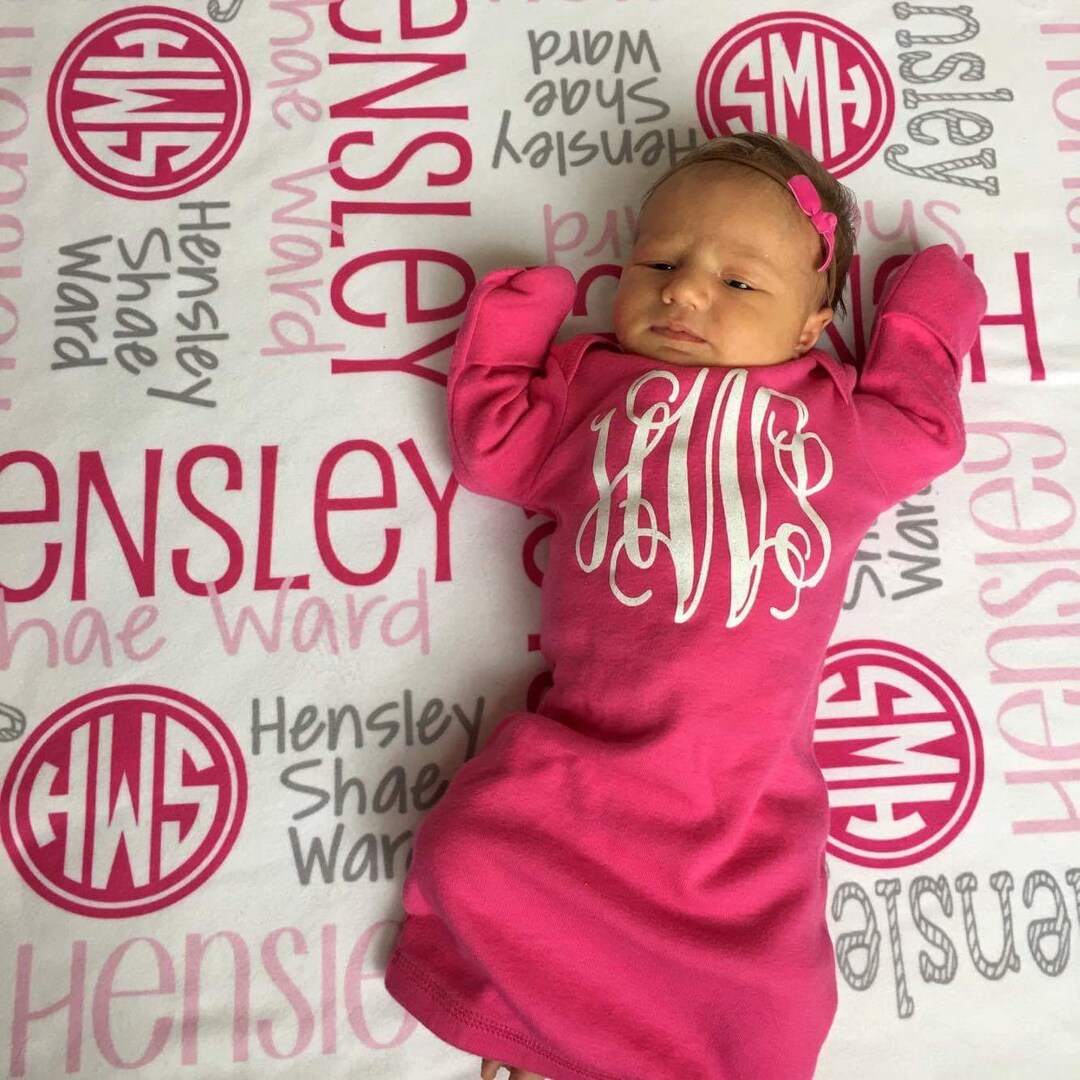 Girl Name Blanket Personalized Blanket Monogram Baby Blanket Swaddle