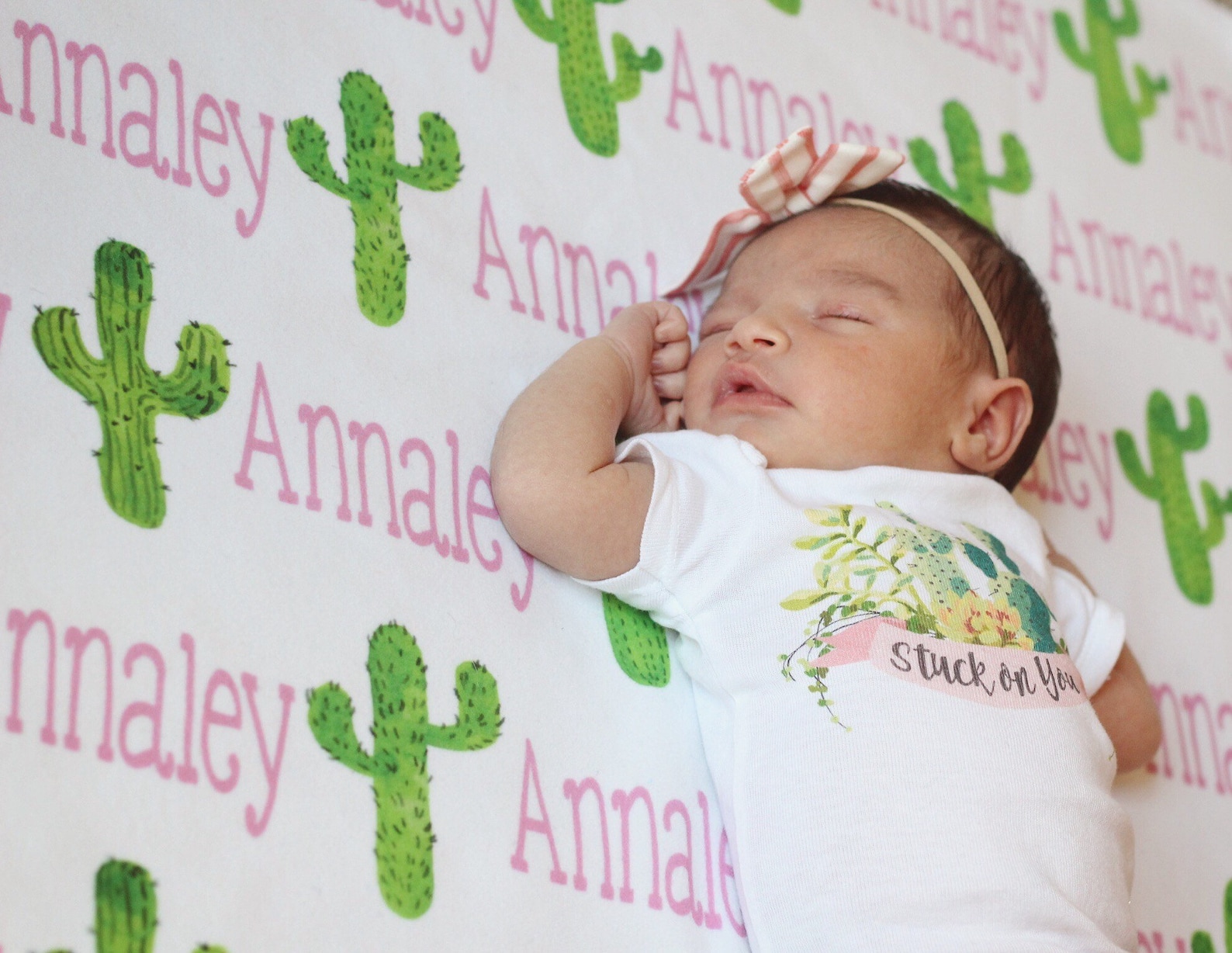 Cactus Blanket Cactus Girl Blanket Baby Girl Name Blanket Etsy