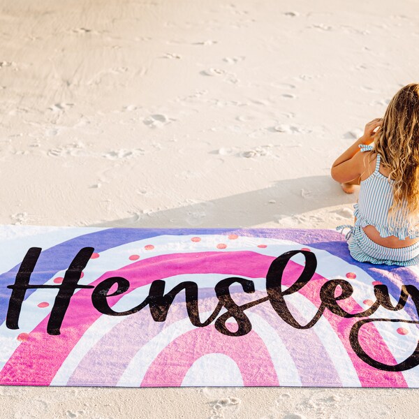 Rainbow Beach Towel Etsy