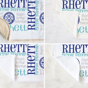 Personalized Baby Blanket Monogram Baby Blanket Swaddle Receiving Blanket Baby Shower Gift image 3