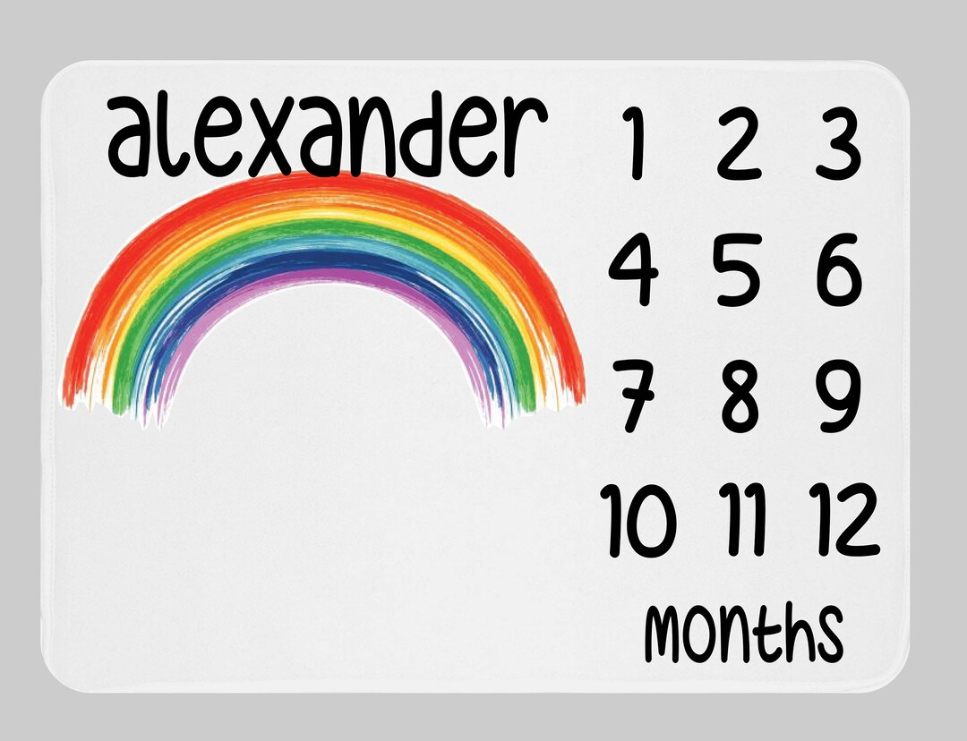 Rainbow Baby Milestone Blanket Monthly Baby Blanket Etsy