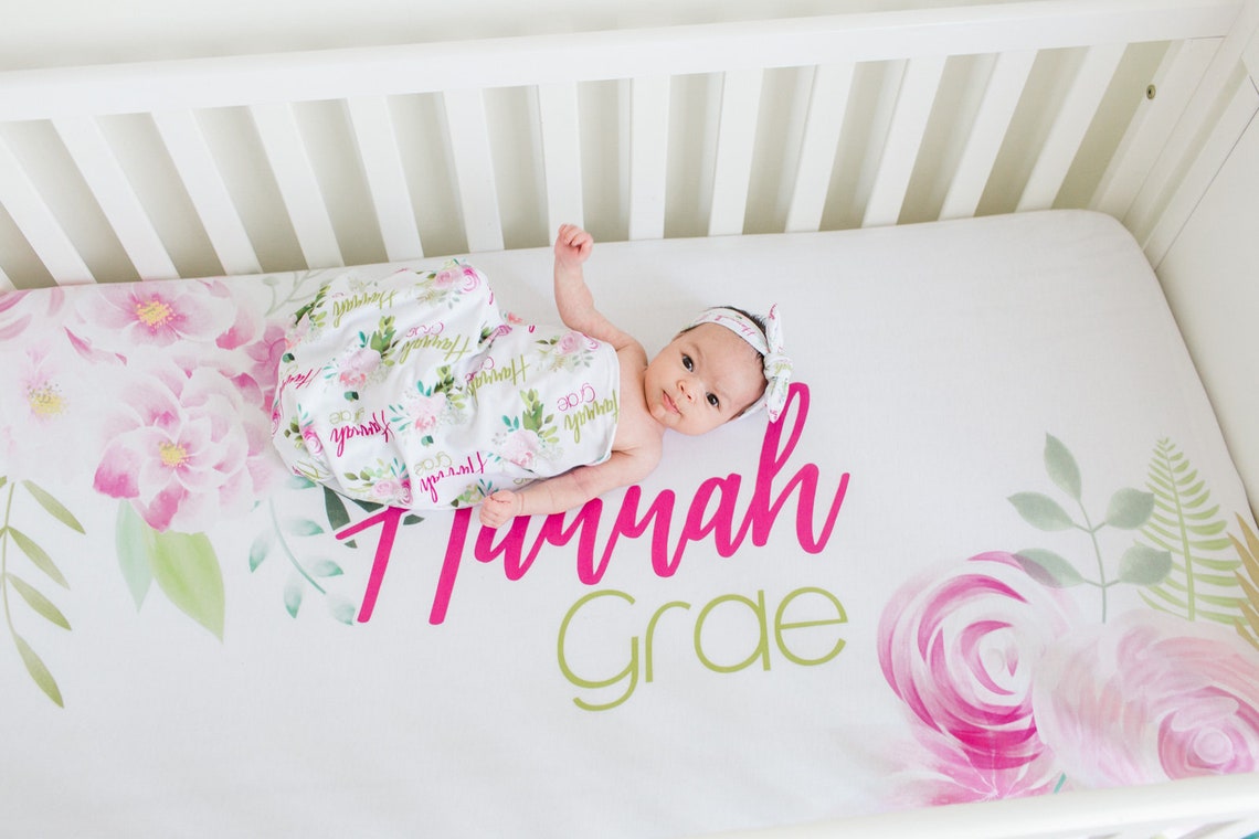 Personalized Crib Sheet Baby Girl Crib Sheet Personalized Etsy