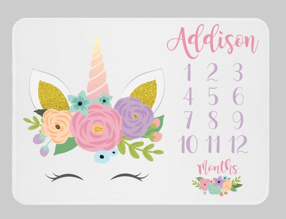 unicorn milestone blanket