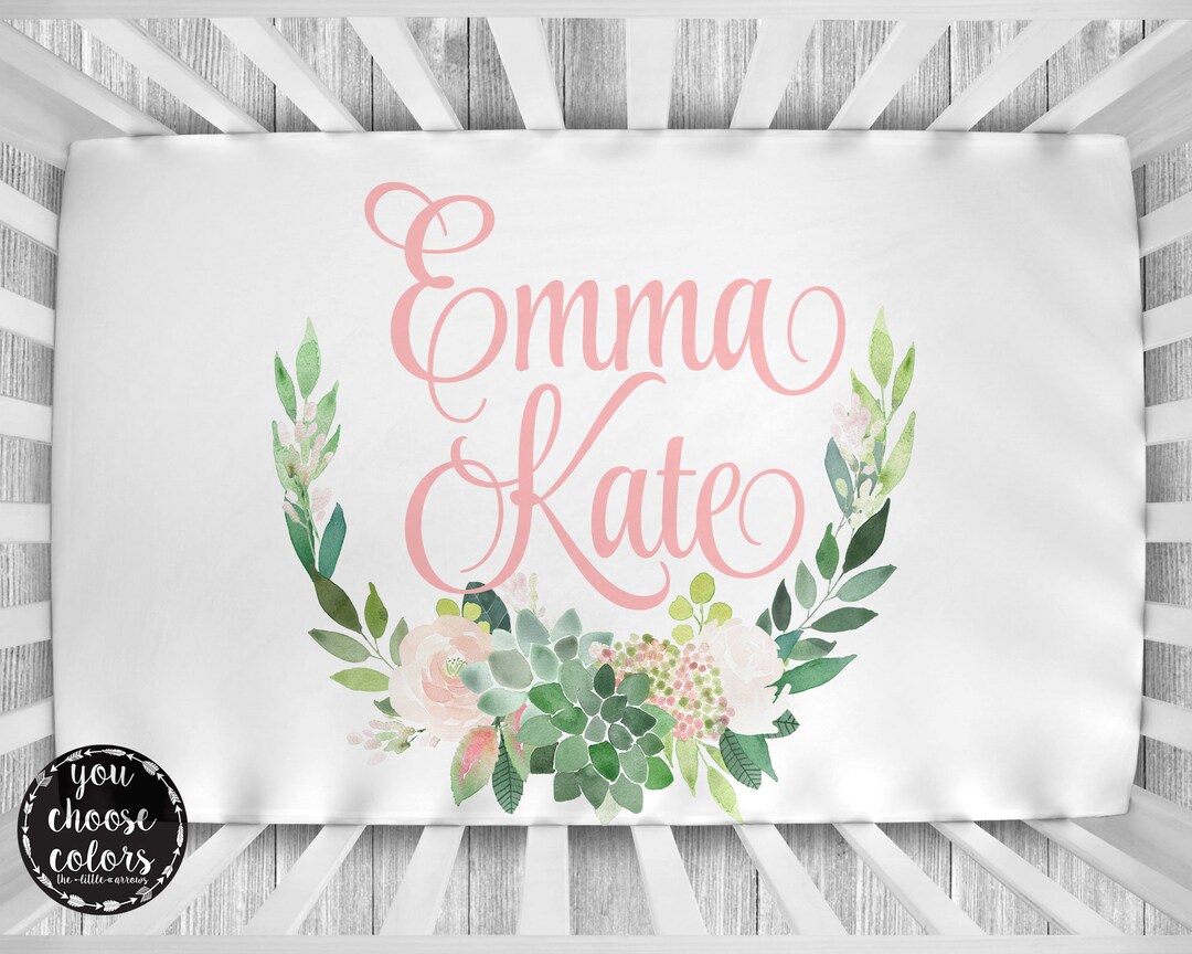 Personalized Crib Sheet Modern Crib Sheet Personalized Nursery Bedding ...