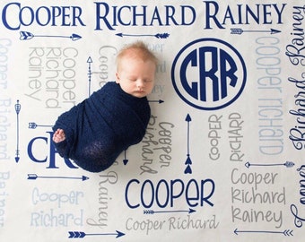 Personalized Boy Blanket - Monogram Boy Blanket - Personalized Baby Blanket -  Monogram Baby Boy Blanket - Name Blanket - Baby Shower Gift