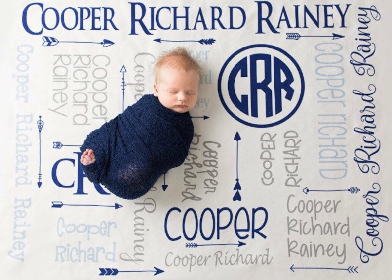 Personalized Boy Blanket - Monogram Boy Blanket - Personalized Baby Blanket -  Monogram Baby Boy Blanket - Name Blanket - Baby Shower Gift 