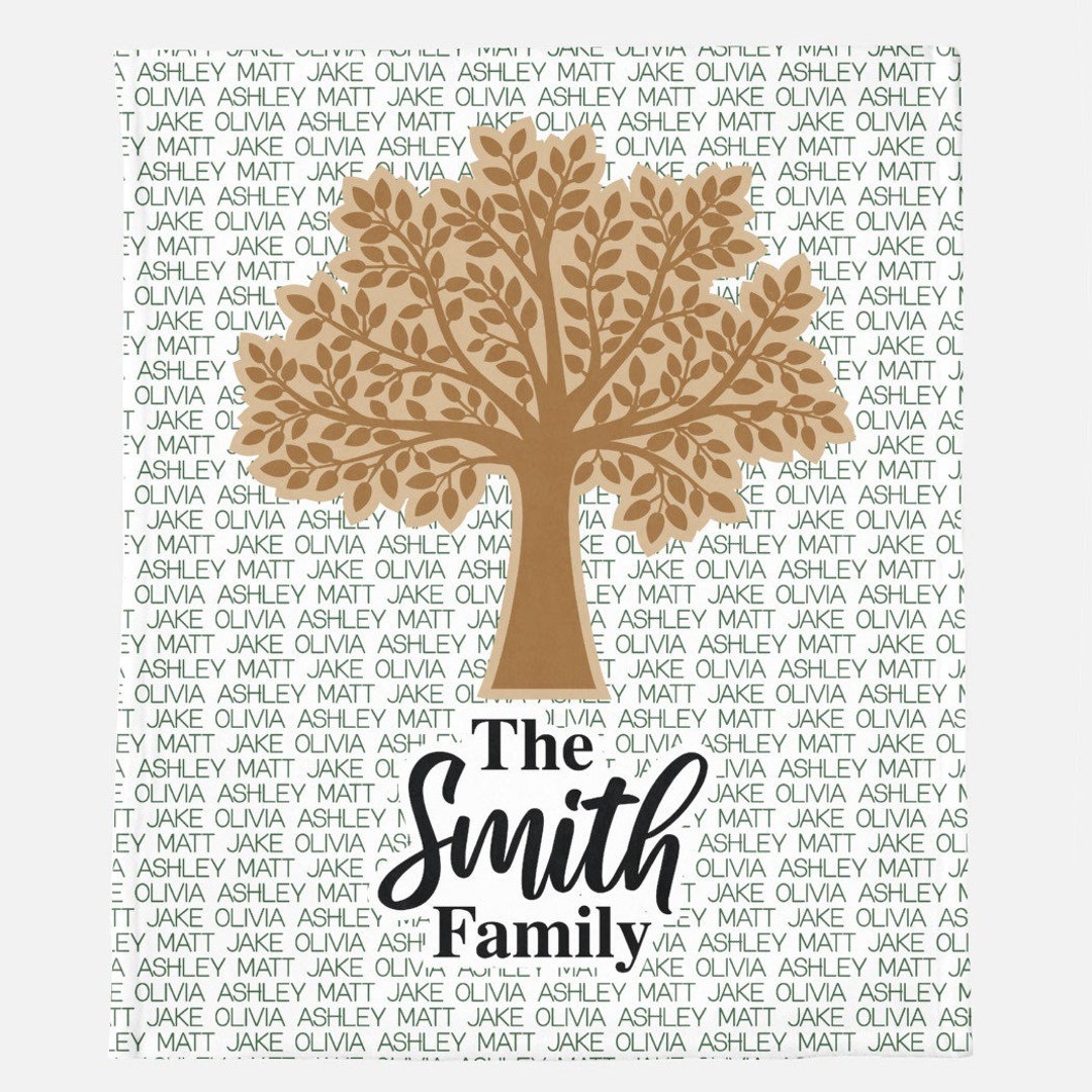 Personalized Family Tree Blanket Family Tree Gift Family Etsy