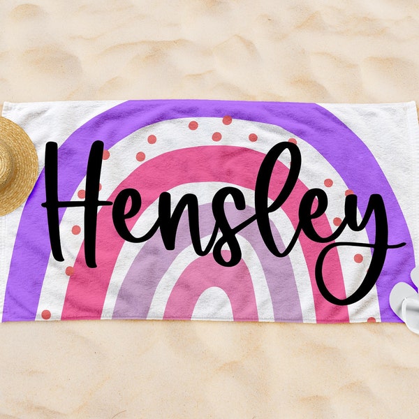Rainbow Beach Towel Etsy