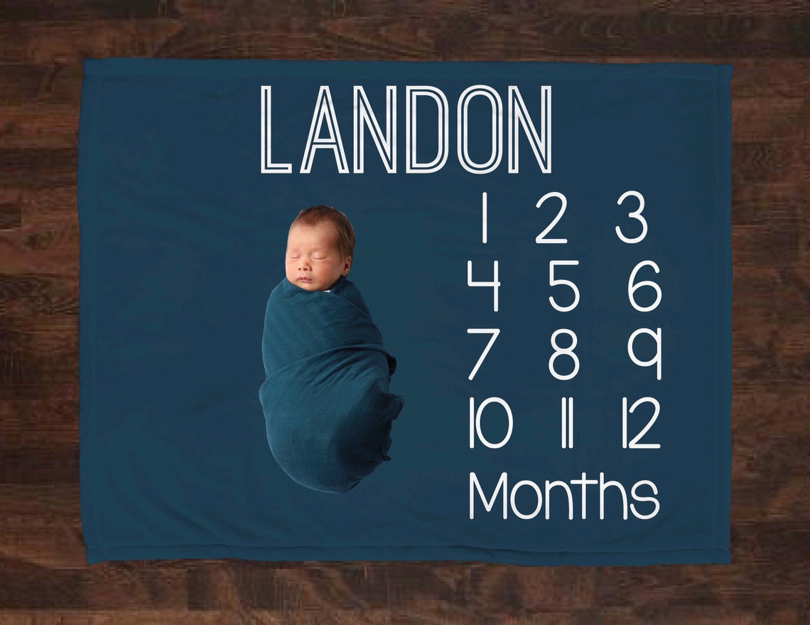 Milestone Blanket Monthly Baby Blanket Month Baby Blanket Etsy