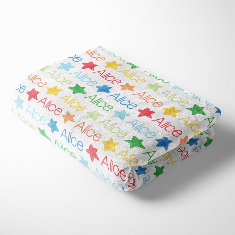 Stars Blanket Baby Name Blanket Personalized Baby Blanket Etsy