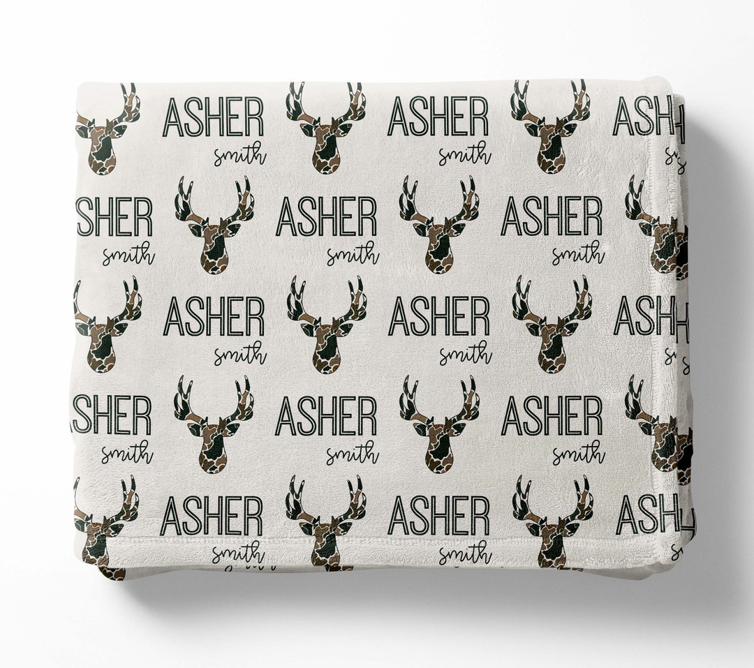 Deer Hunting Boy Baby Blanket Personalized Deer Baby Blanket Deer Nursery Baby Boy Hunting Gift