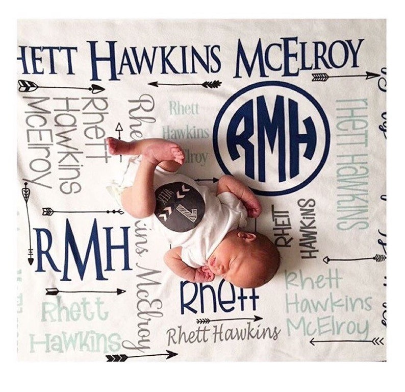 Personalized Boy Blanket Monogram Boy Blanket Personalized Baby Blanket Monogram Baby Boy Blanket Name Blanket Baby Shower Gift image 3